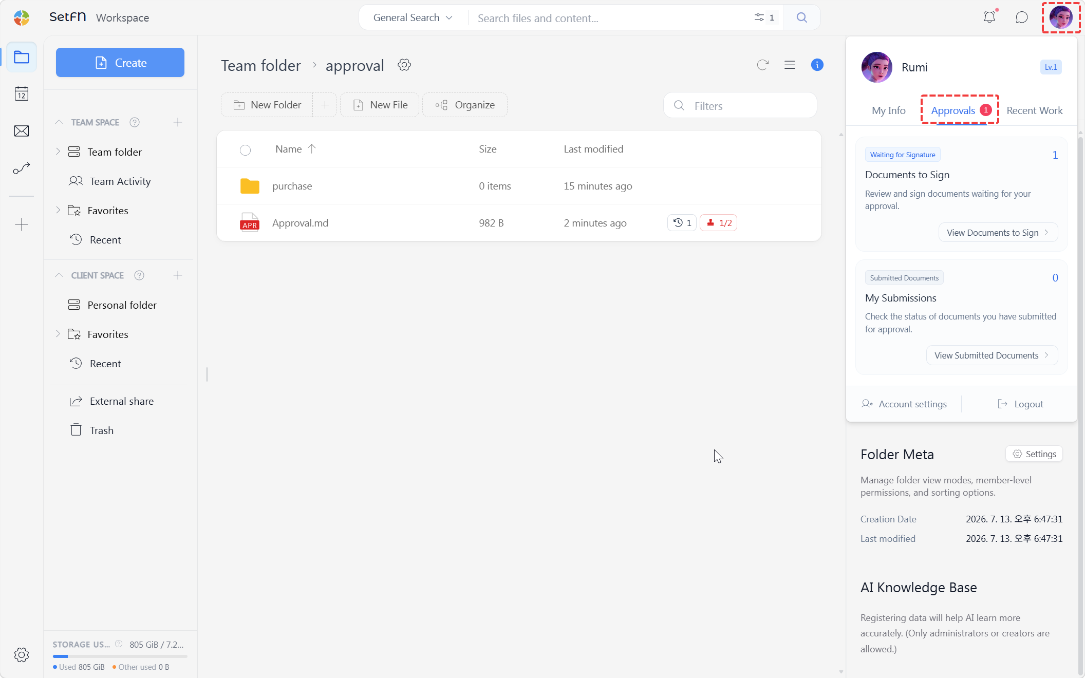 Checking approvals from notifications