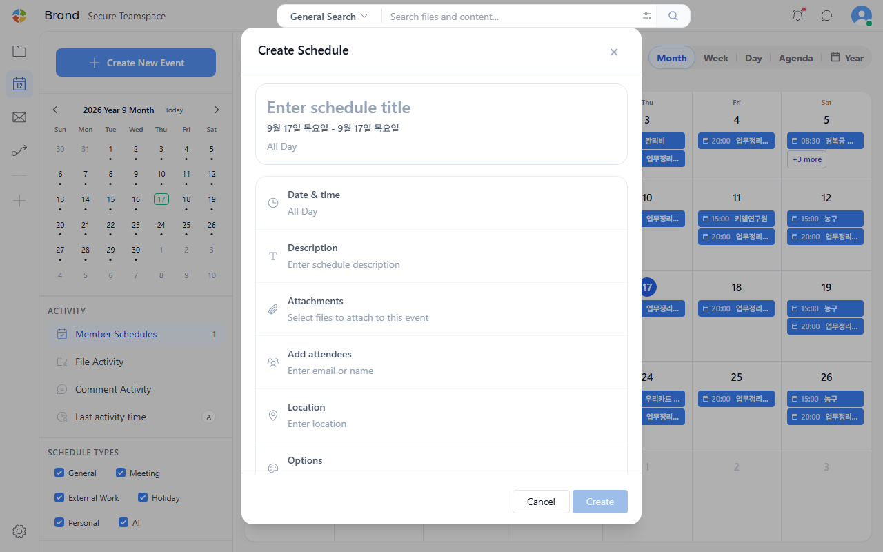Create new event