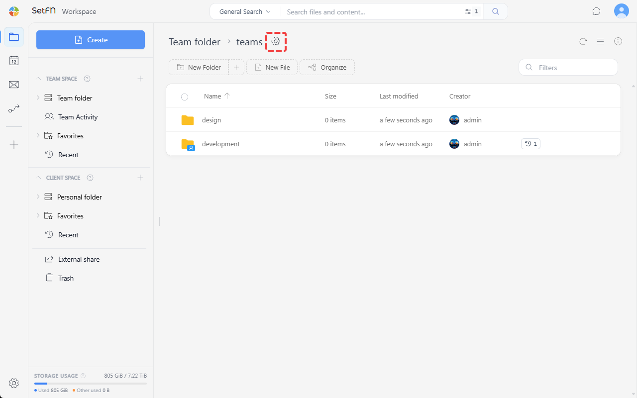 Folder settings icon
