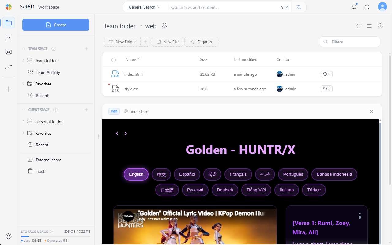 Folder Web View
